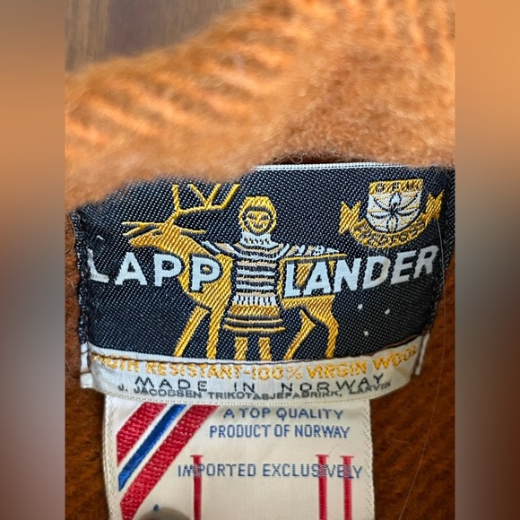 LAPP LANDER vintage 100% wool sweater made in Norway fringe - Picture 8 of 8